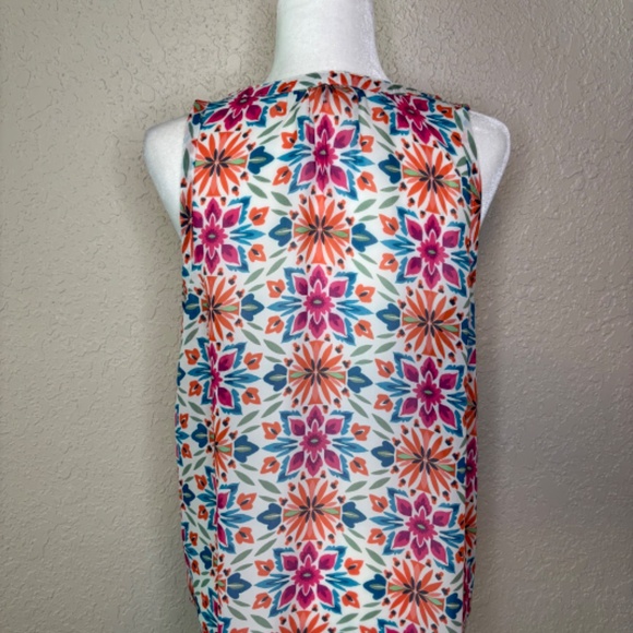 Gap Multi-Color Floral Print Sleeveless Tassel Tie Top Women's Size Medium - Picture 5 of 10